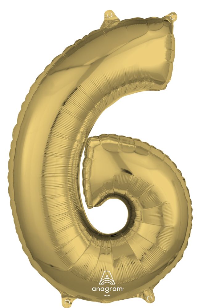 26" White Gold Number 6 Balloon