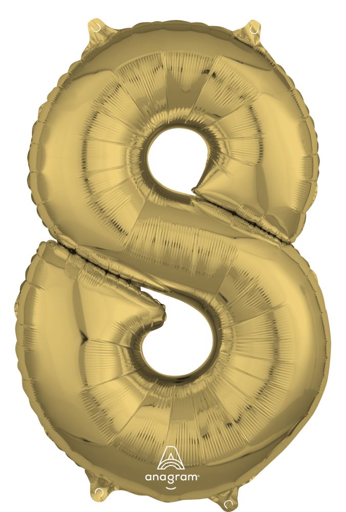 26" White Gold Number 8 Balloon
