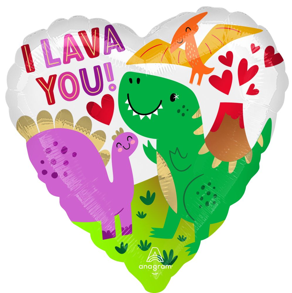 18" I Lava You Dinosaurs Balloon