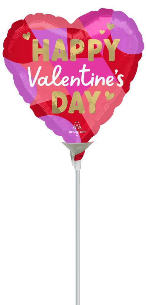 09" Happy Valentines Day Blocking Brights Balloon