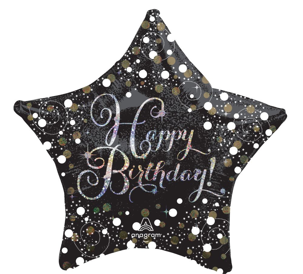 Jumbo Star Sparkling Birthday Balloon