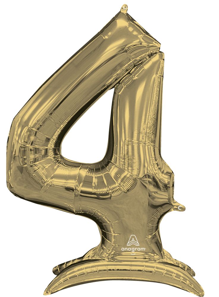 50" Stand-Up White Gold Number 4 Balloon