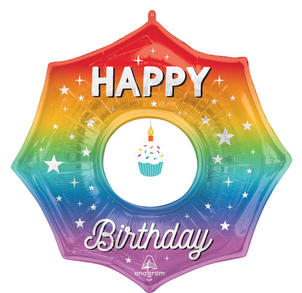 SuperShape Cupcake Happy Birthday Balloon