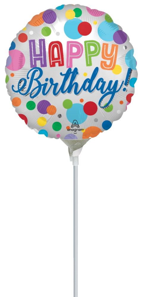 04" Satin Happy Birthday Orbs Balloon