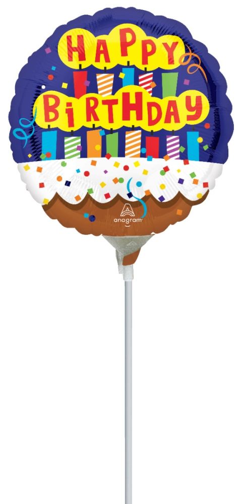09" Happy Birthday Candles and Cake Balloon