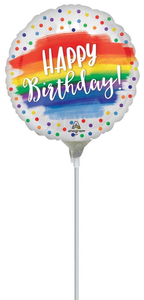 09" Satin Happy Birthday Dots Balloon
