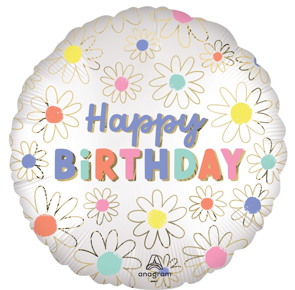 Standard Daisies Happy Birthday Balloon
