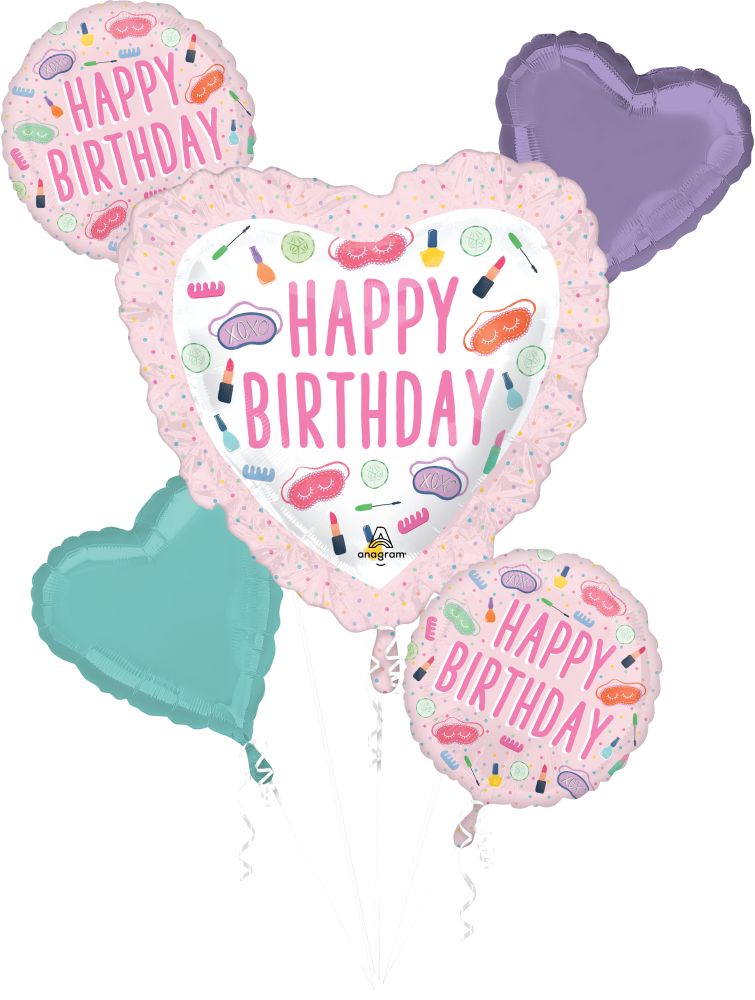 Bouquet Spa Party Happy Birthday Balloon
