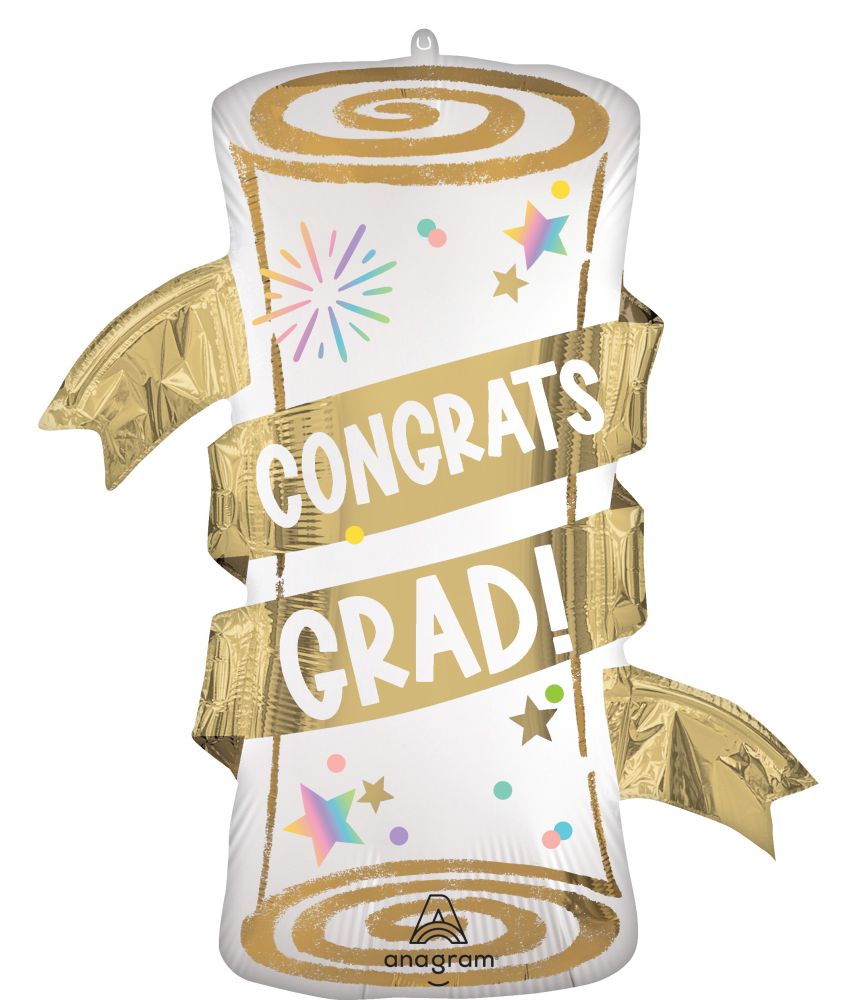 Supershape Satin Pastel Grad Party Diploma Balloon