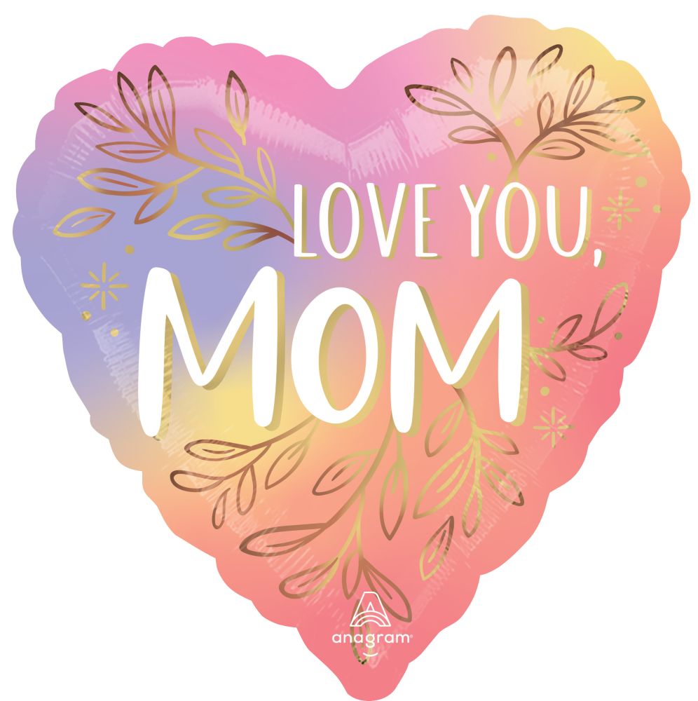 Jumbo Botanical Traces Love You Mom Balloon