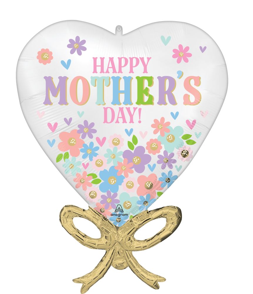 Supershape Satin Happy Mothers Day Daisy Chain Bow Balloon