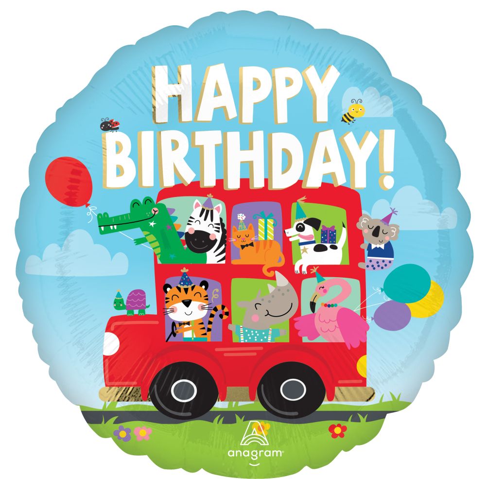Standard Happy Birthday Party Bus Balloon