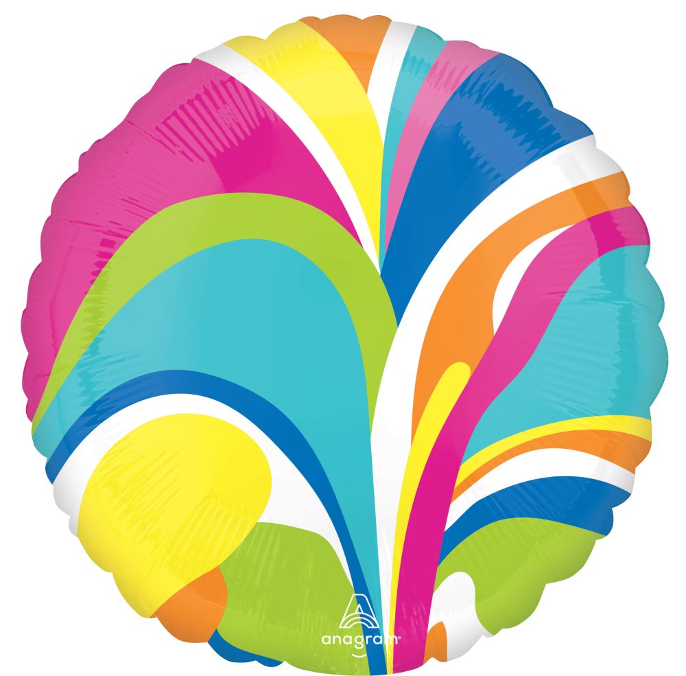18" Vibrant Marble Circle Balloon