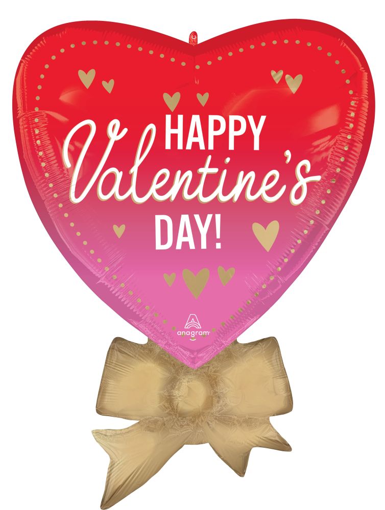 SuperShape Satin Happy Valentines Day Better with Bows Balloon