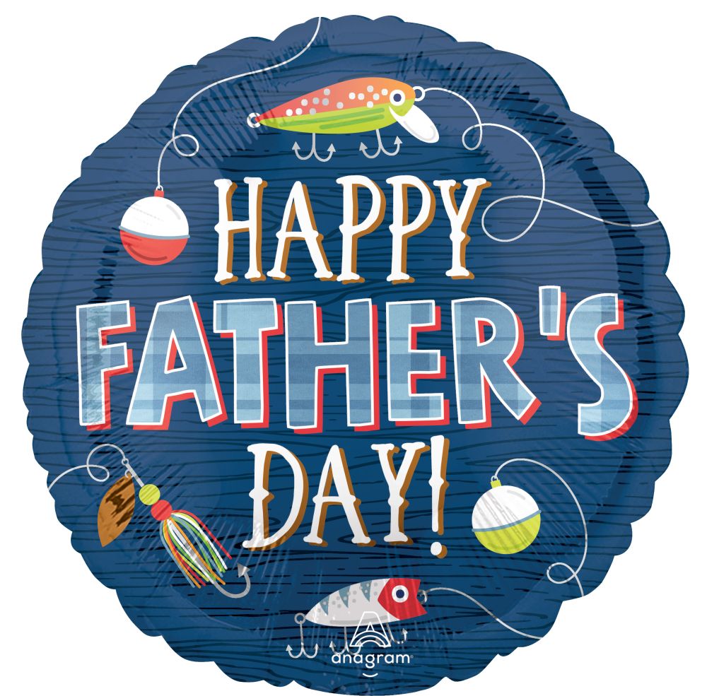 Standard Happy Fathers Day Hooked on Dad Balloon