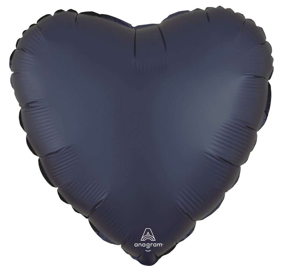 18" Satin True Navy Heart Balloon