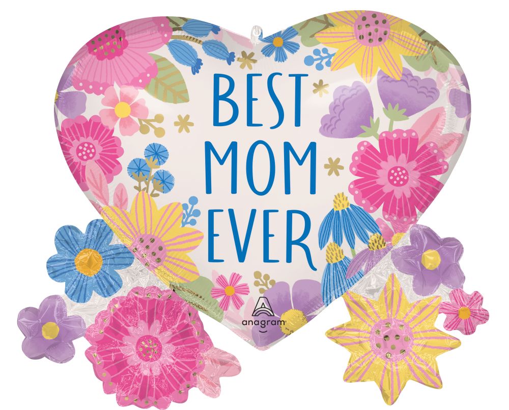 SuperShape Best Mom Ever Botanical Lines Balloon