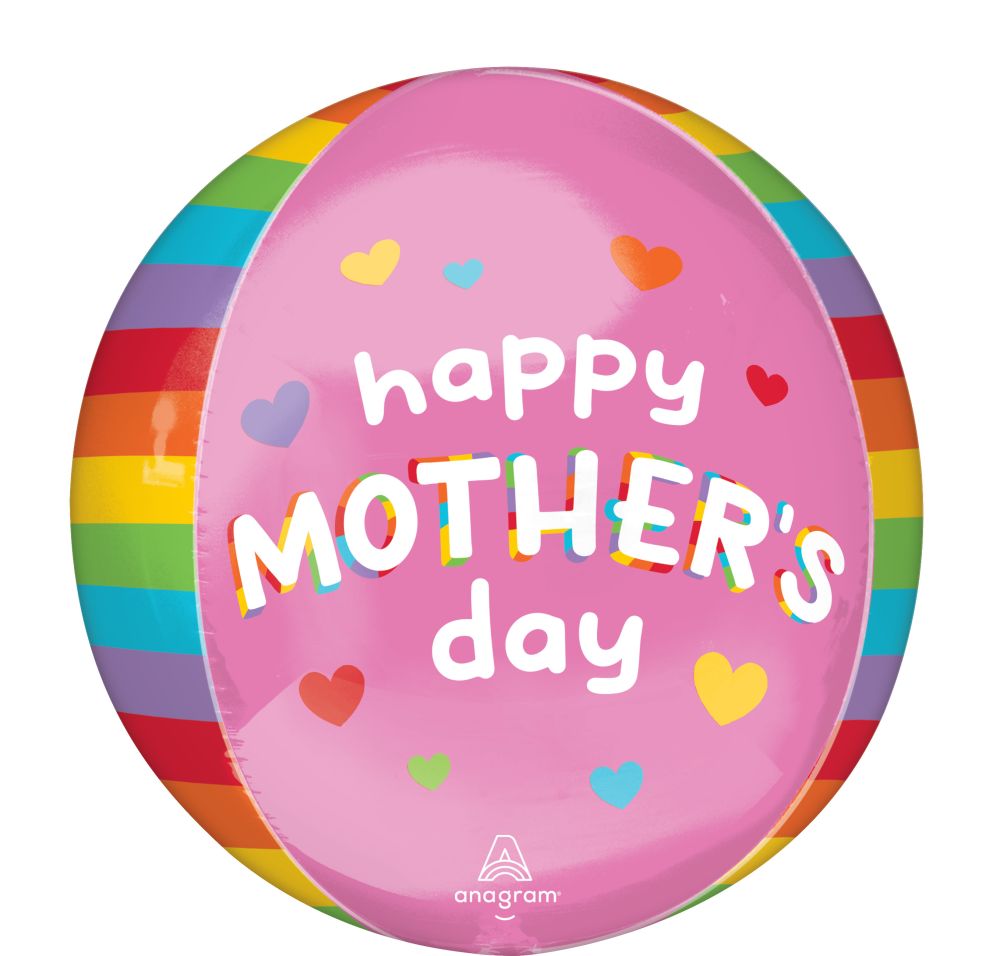 Orbz Happy Mothers Day Brilliant Rainbow Balloon
