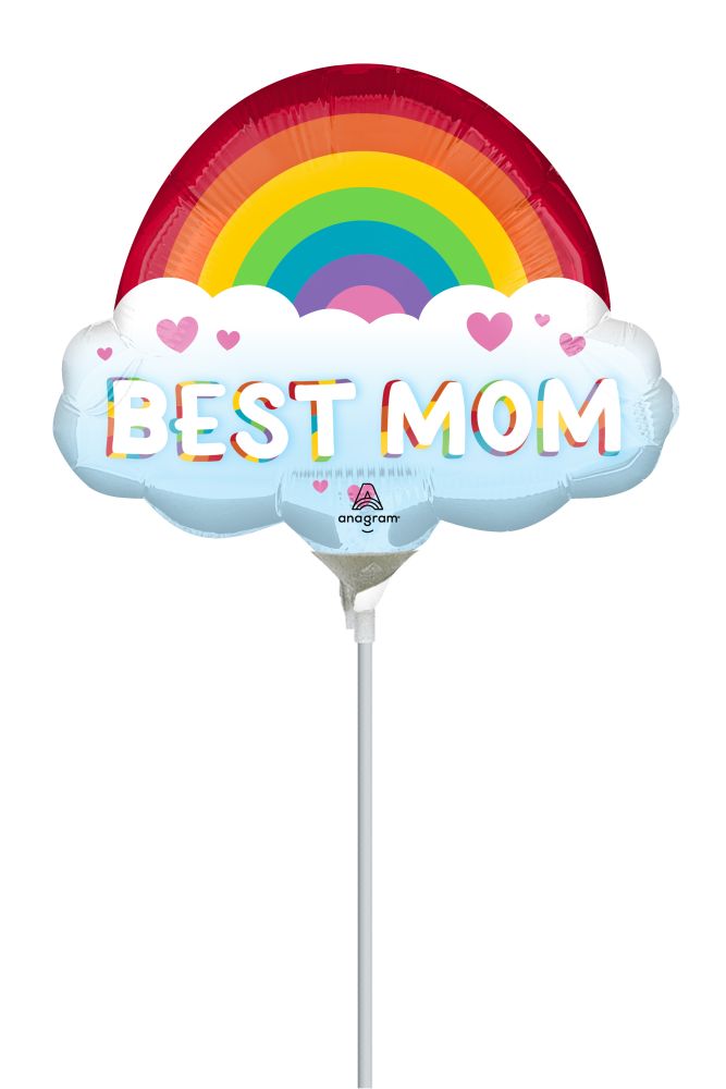 Mini Shape Best Mom Brilliant Rainbow Balloon