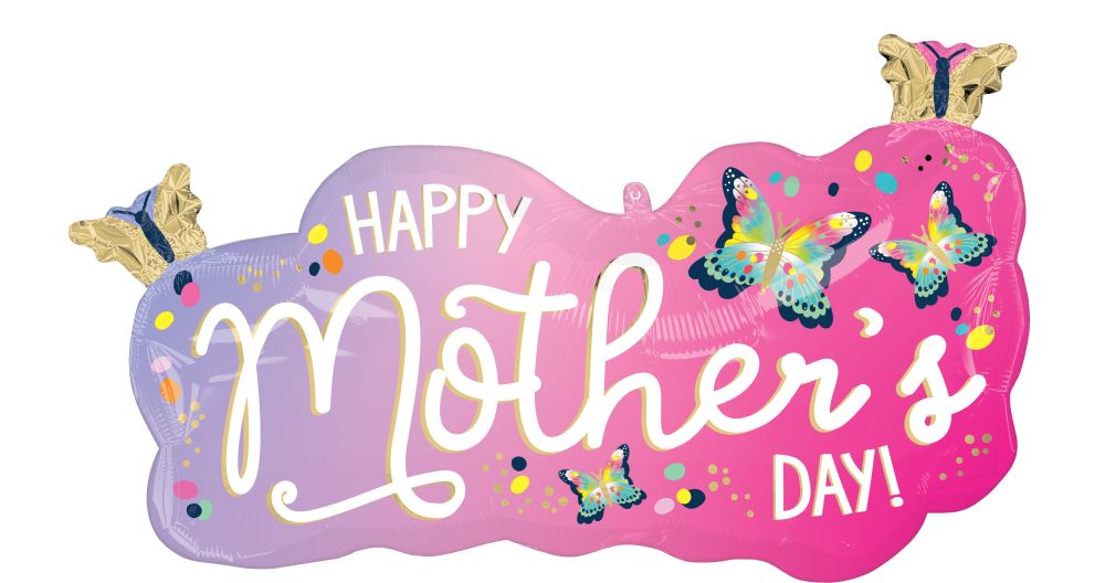 SuperShape Happy Mothers Day Vibrant Flutters Balloon
