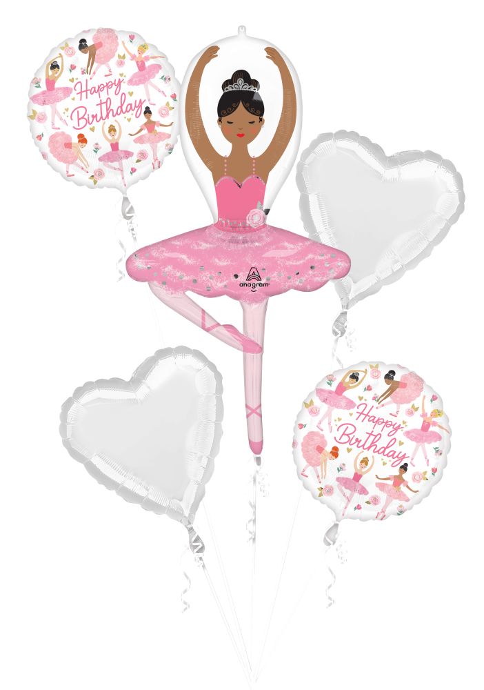 Bouquet Ballerina Girl Birthday Dark Skin Balloon