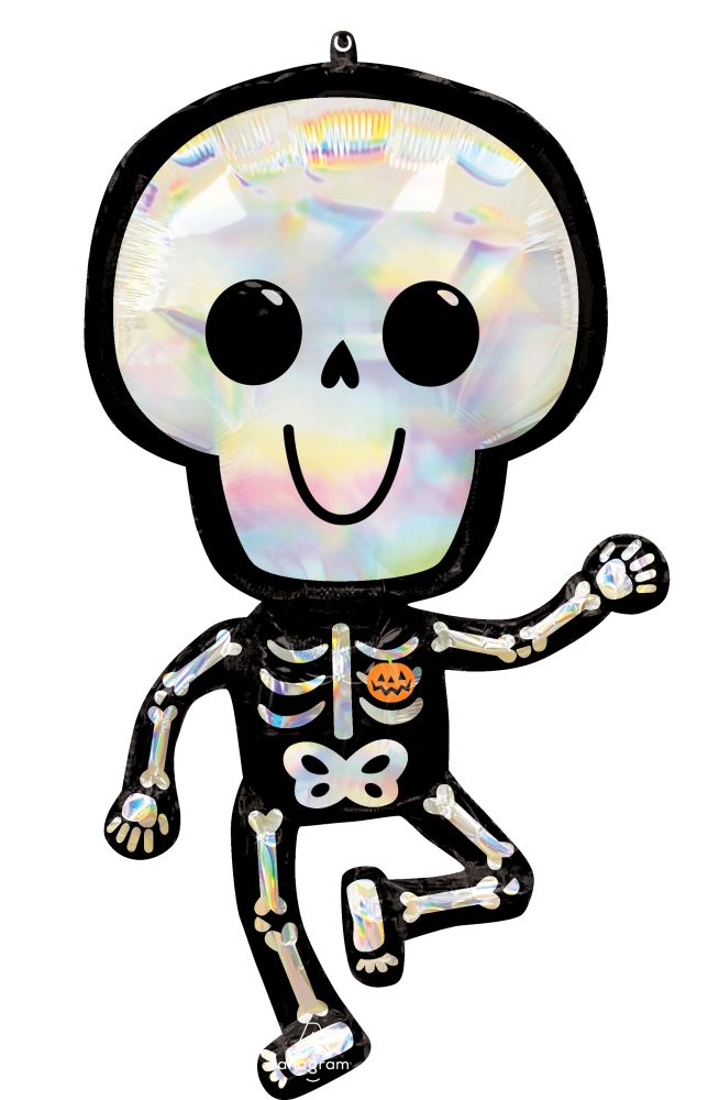 SuperShape Holographic Iridescent Bare Bones Skeleton Balloon