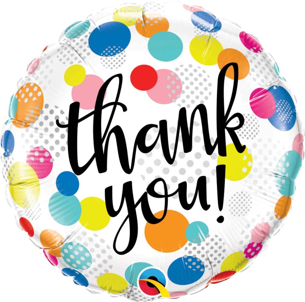 18" Thank You Dots Upon Dots (non-packaged) Balloon