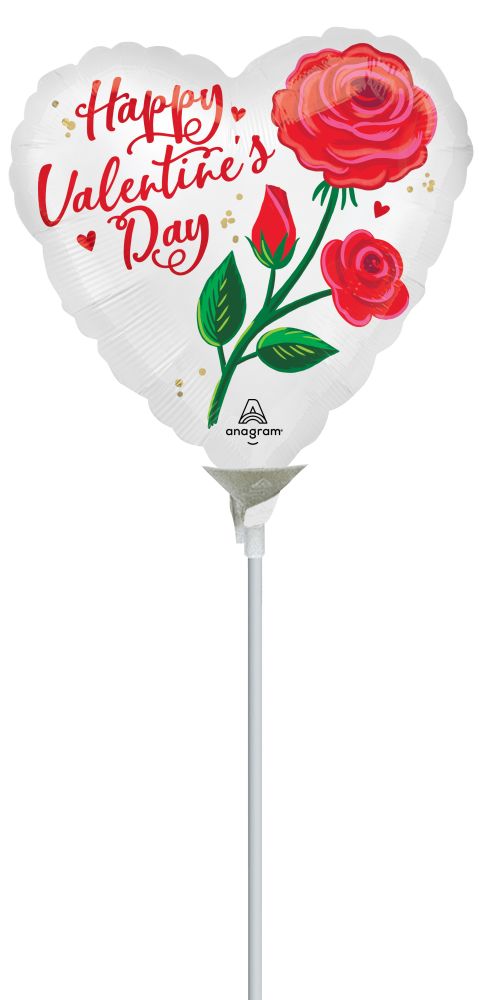 09" Satin Valentine Rose Radiance Balloon