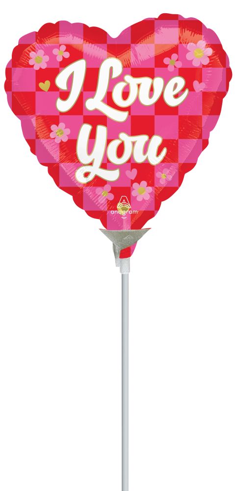 04" I Love You Checkerboard Balloon