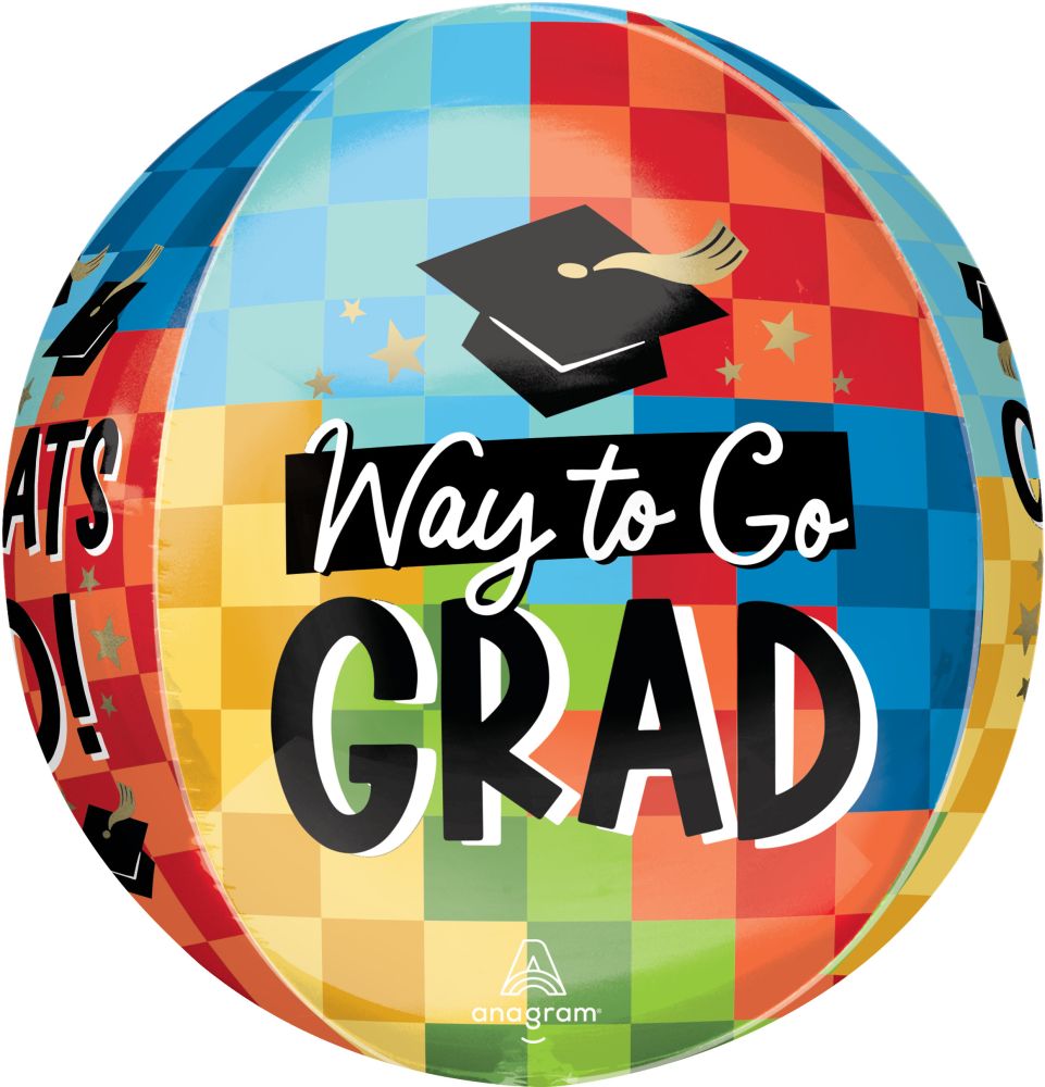 Orbz Diploma, Check! Congrats Grad Way to Go Balloon