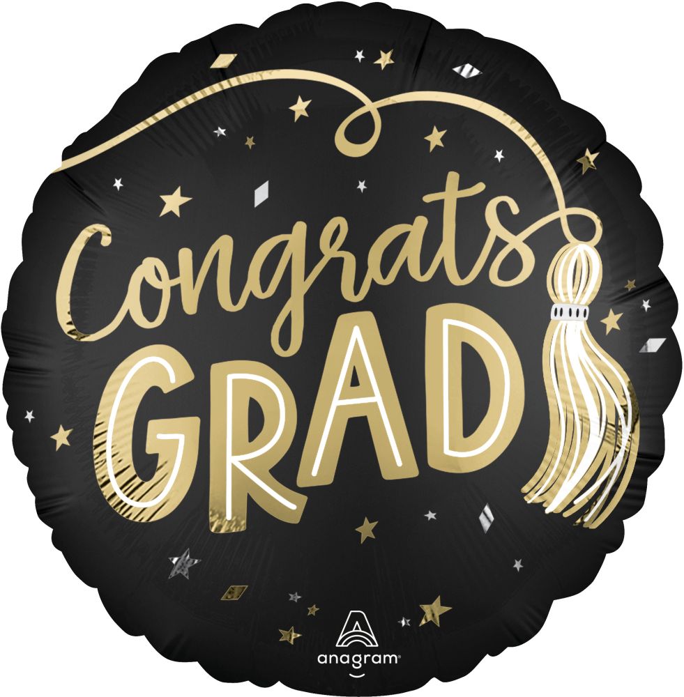 Jumbo Satin Twirling Tassels Congrats Grad Balloon