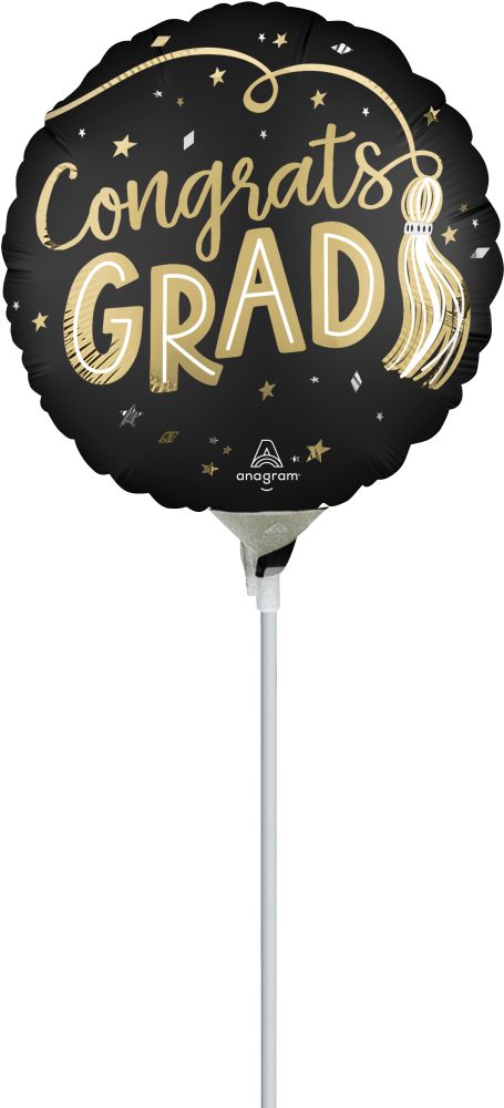 09" Satin Twirling Tassels Congrats Grad Balloon