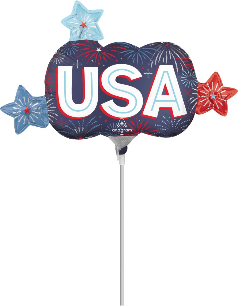 MiniShape Satin Patriotic Burst USA Balloon