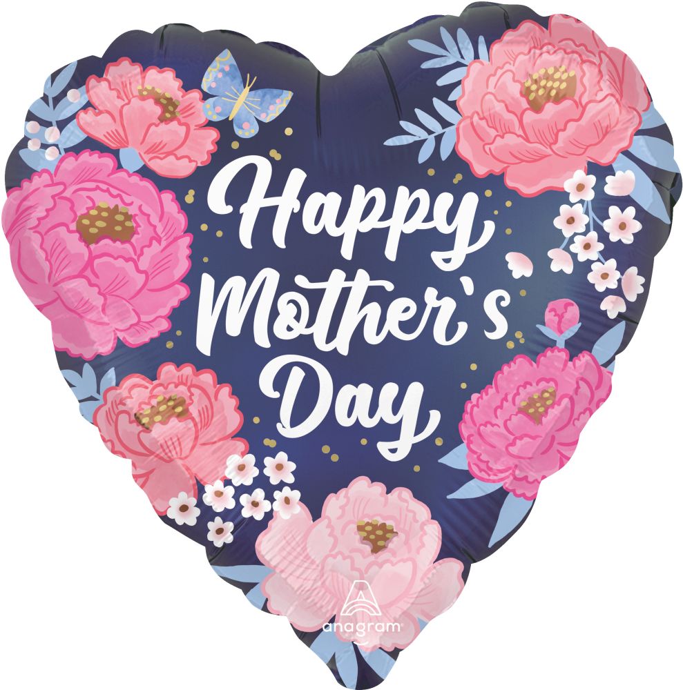 Standard Satin Happy Mothers Day Peony Garden Balloon