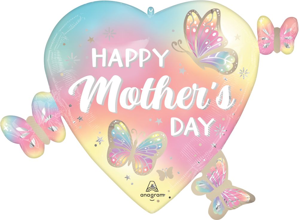 SuperShape Satin Happy Mothers Day Fluttering Dreams Balloon