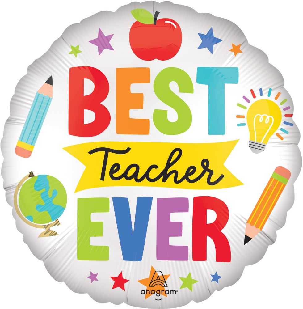 Standard Satin Best Teacher Ever Icons Balloon