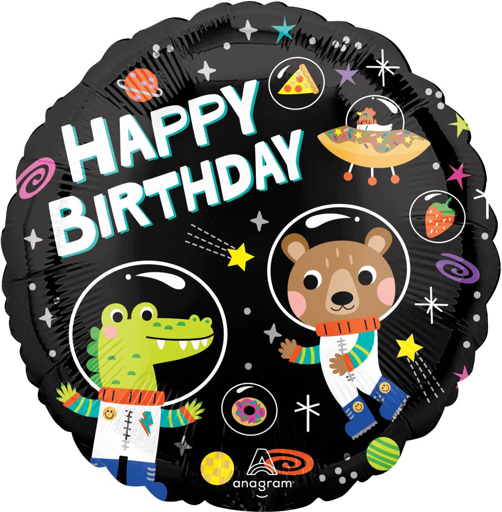 Standard Cosmic Friends Birthday Balloon