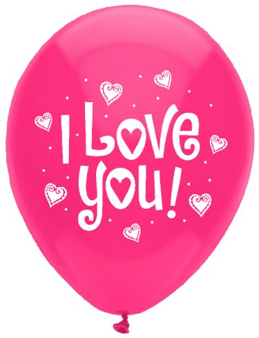 Funsational 12" I Love You Hearts Red (8pcs) Balloons