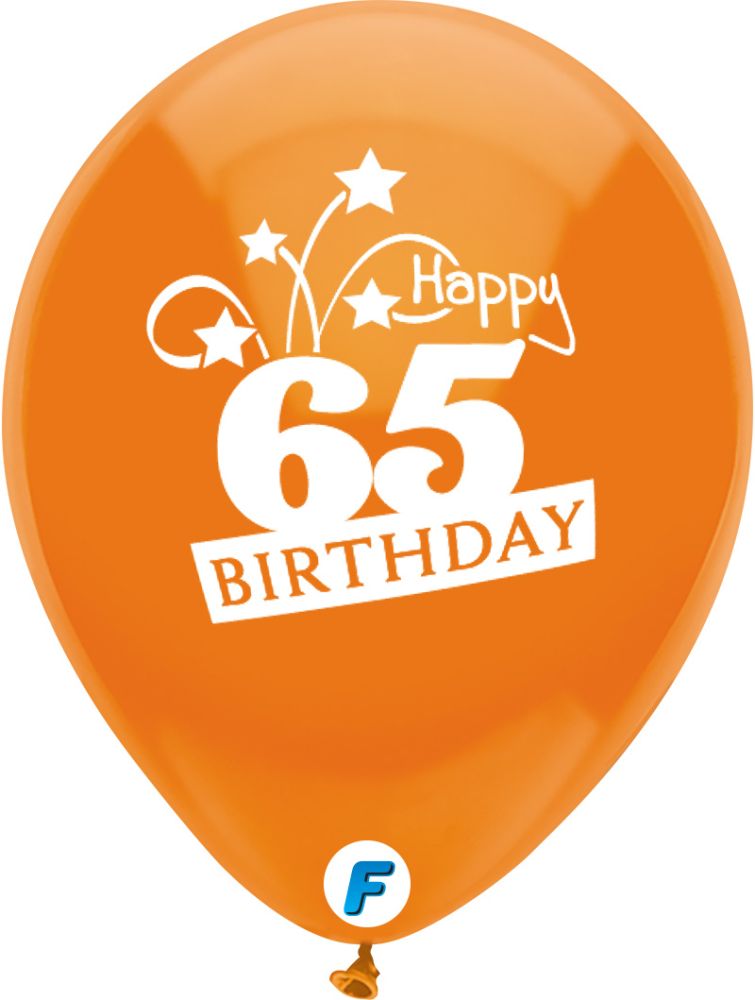 Funsational 12" 65th Birthday Shooting Stars Assortment (8pcs) Balloons