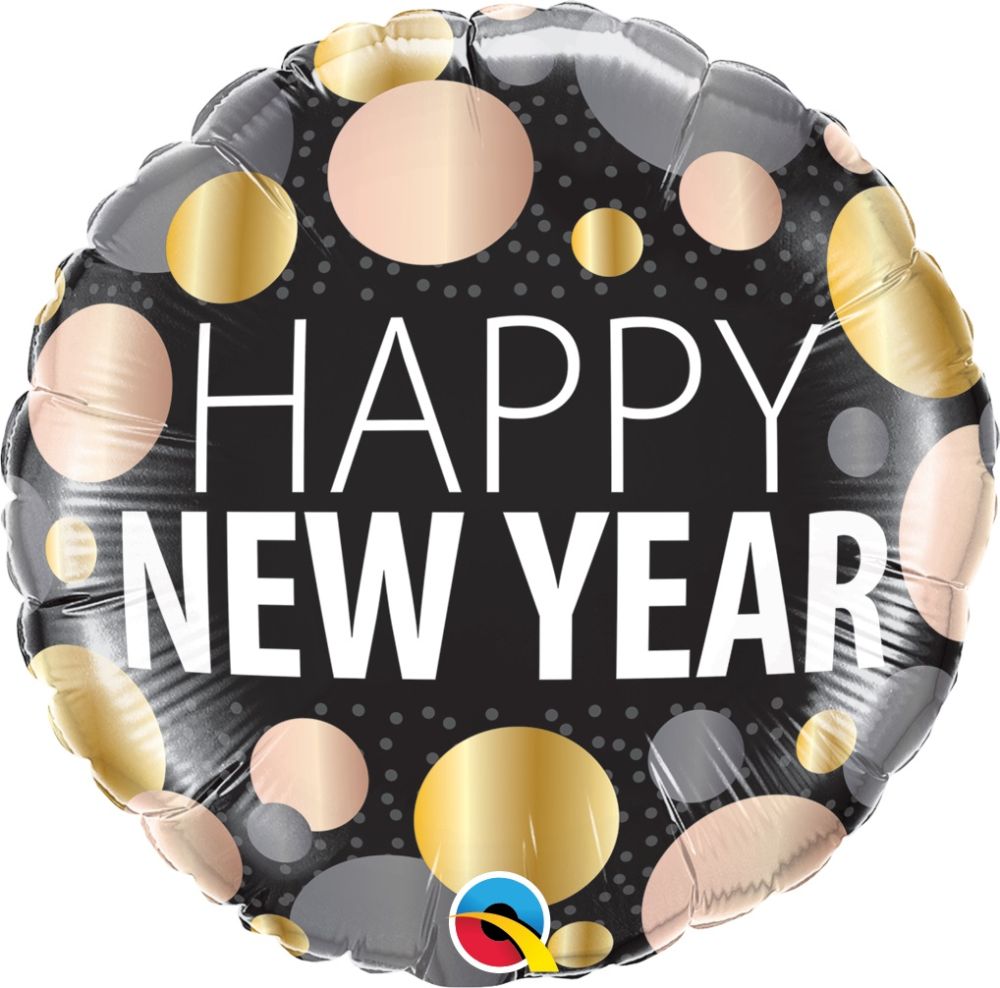 18" New Year Metallic Dots (non-packaged) Balloon