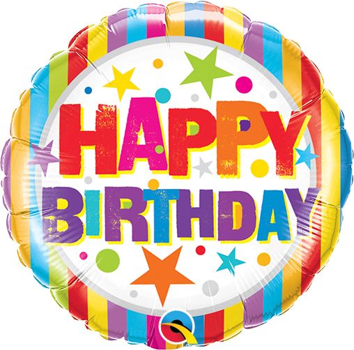 09" Birthday Stripes and Stars Balloon