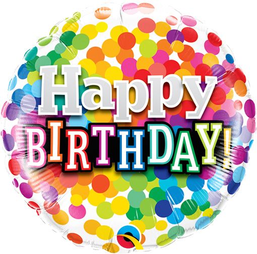 09" Birthday Rainbow Confetti Balloon