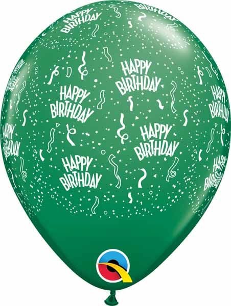 11" Birthday-A-Round Emerald Green (100pcs) Balloons