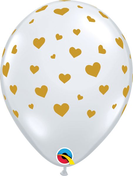 11" Random Hearts-A-Round Diamond Clear (50pcs) Balloons