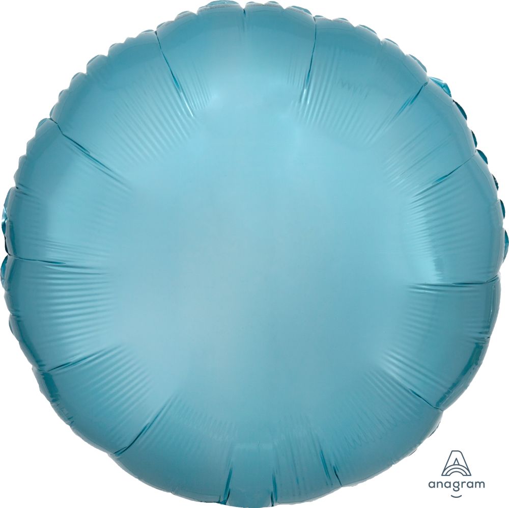 18" Metallic Pearl Pastel Blue Circle Balloon