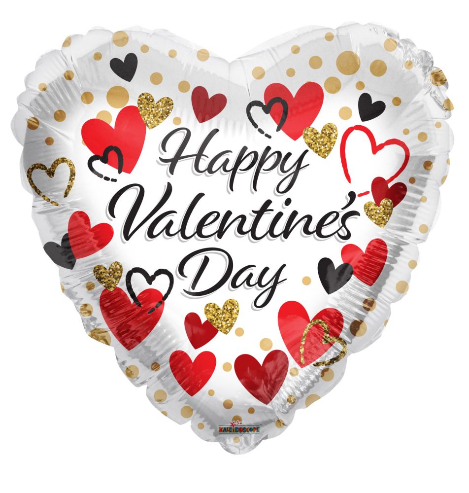 18" Valentine Hearts And Dots Balloon