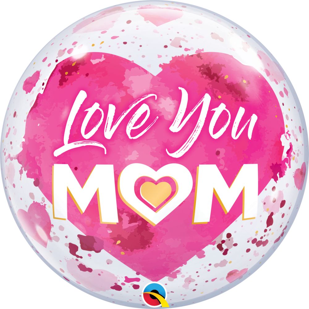 Bubble 22" Love You M(Heart)M Pink Balloon