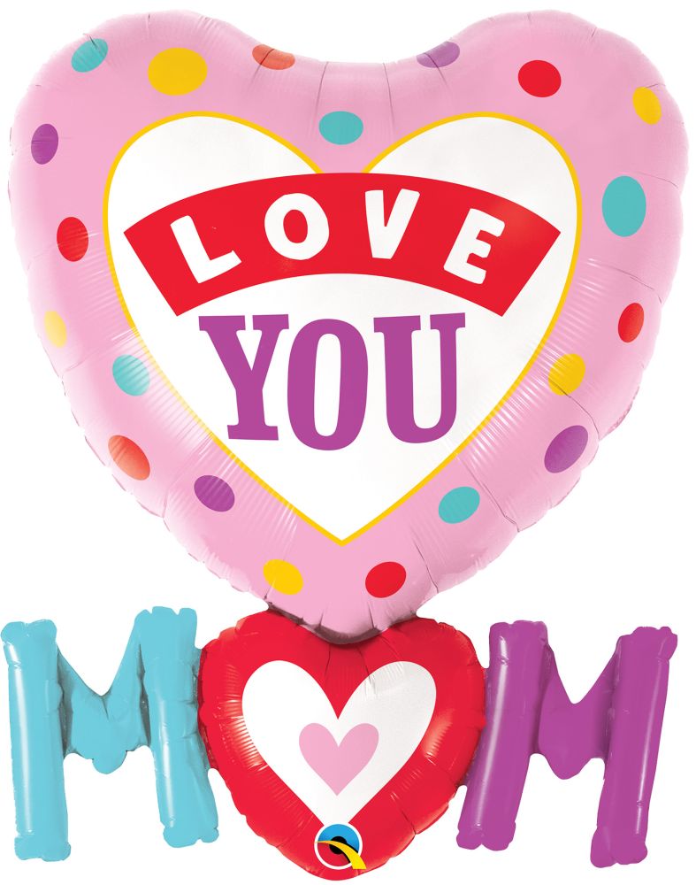 Supershape Love You Mom Dots Balloon