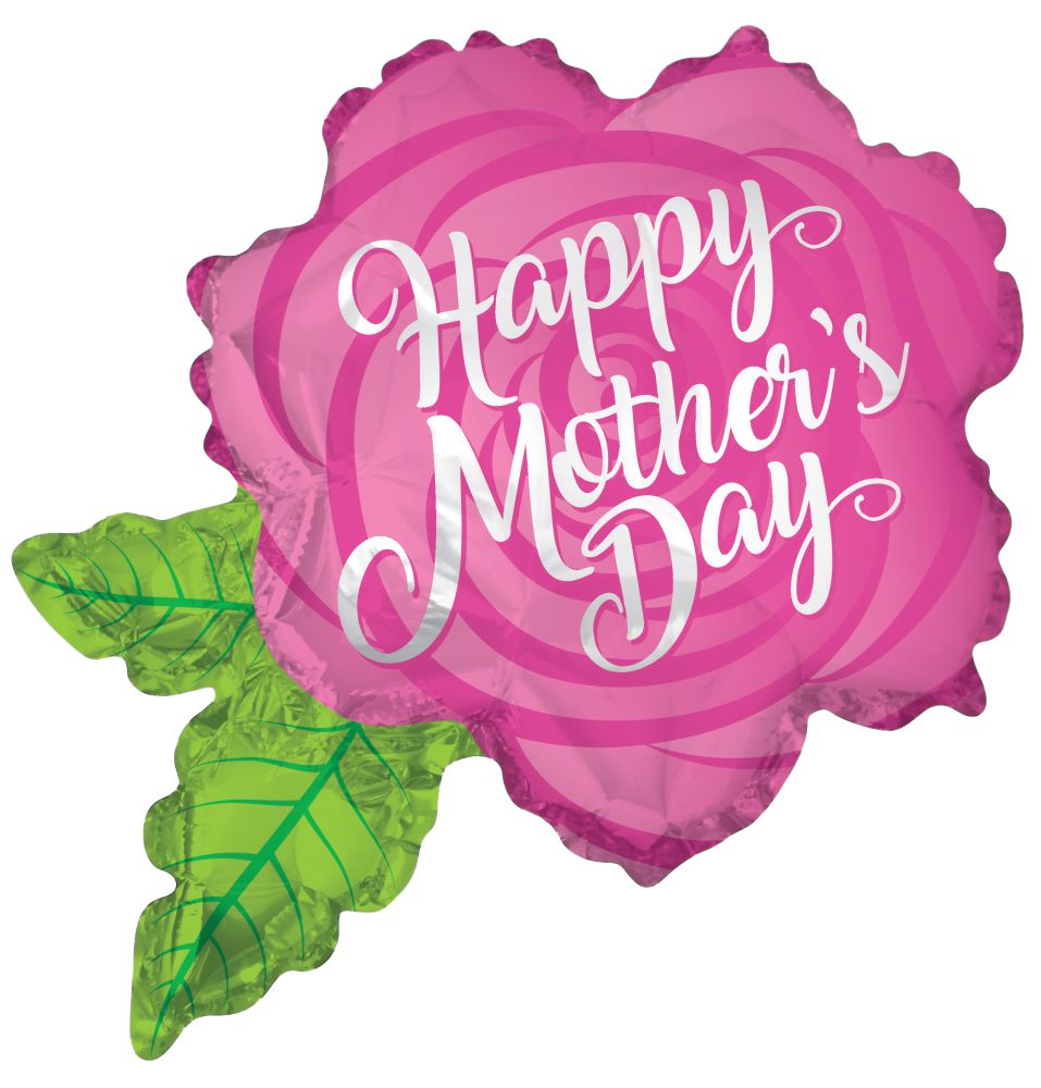 12" Happy Mothers Day Rose Balloon