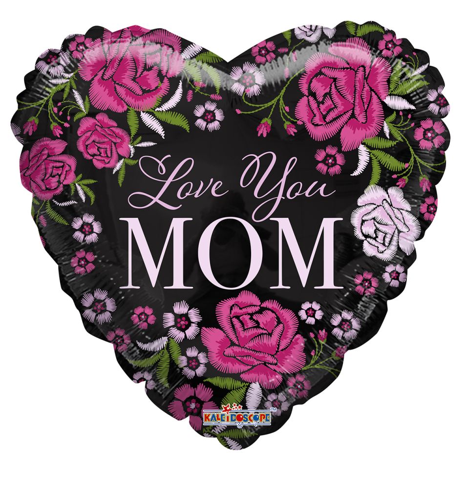 18" Love You Mom Embroidered Balloon